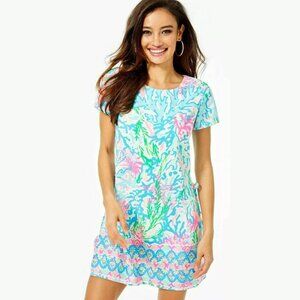 Lilly Pulitzer Blanca Stretch Dress Romper in Coral Bay - Size 4